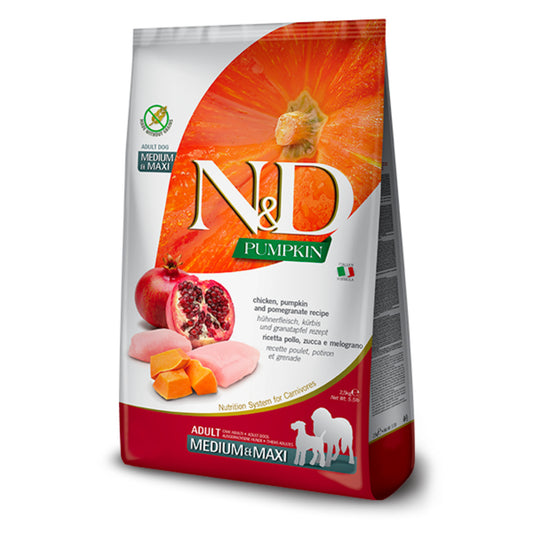 Natural & Delicious Dog Food: Pumpkin Adult Medium/ Large Chicken & Pomegranate