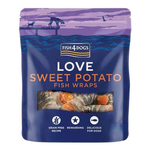Fish4Dogs Treats: Love Sweet Potato Fish Wraps 100g
