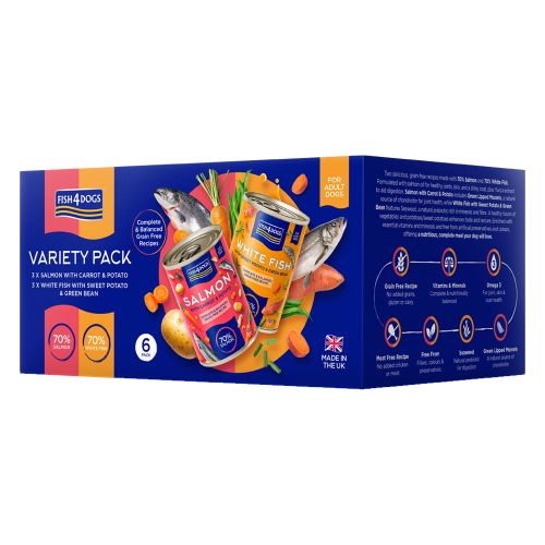 Fish4Dogs Wet Dog Food: Finest Adult Variety Pack 6x395g