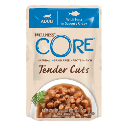 Wellness CORE Wet Cat Food: Tender Cuts Adult Tuna in Savoury Gravy 85g